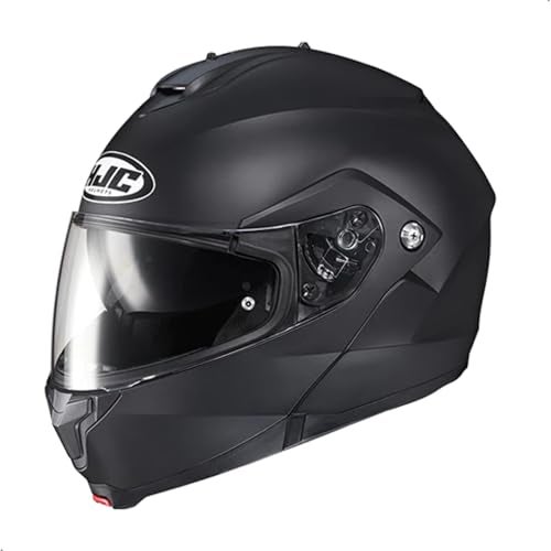 HJC C91 Solid Modular Motorcycle Helmet with HJ-17 Pinlock Shield, DOT Approved(Semi Flat Black, Small) - Image 1