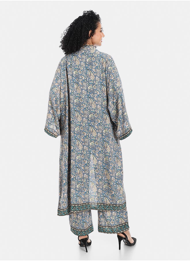 Red Circle Women's Kimono Floral Pants Suit  - Image 3