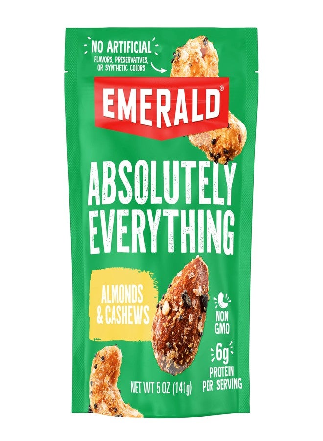 Emerald Nuts Absolutely Everything Almonds & Cashews (1-Pack) | 5oz Resealable Bag | Plant-Based Protein, Kosher Dairy Certified, Non-GMO | Contains No Artificial Preservatives, Flavors or Synthetic Colors - Image 1