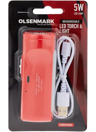 Olsenmark Rechargeable 1200mAh Battery LED Torch and Light, Red - pzsku/ZC8976C2E4DF066E8D895Z/45/1743112875/034157c1-3425-4ae0-bac7-4746cb0a1471