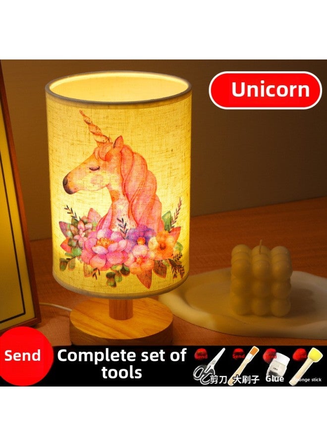 Mother's Day Butterfly Gubat Handmade Table Lamp Diy Material Group Building Activity Butterfly Bone Bat Diy Night Light-Color:Unicorn (full Package)  - Image 1