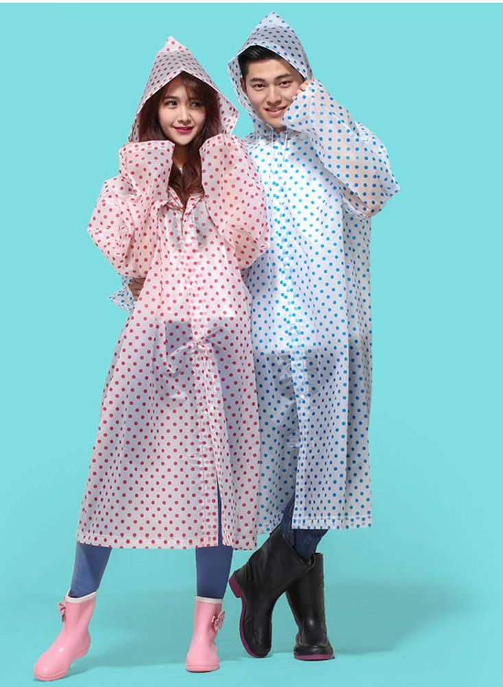 SYOSI Rain Poncho with Hood (3 PCS) - Adult Raincoat Waterproof Rain Ponchos for Men Women, Emergency Survival Kit - Outdoor Camping Hiking Travel and Theme Parks – C ute and Fun Dots Print  - Image 4