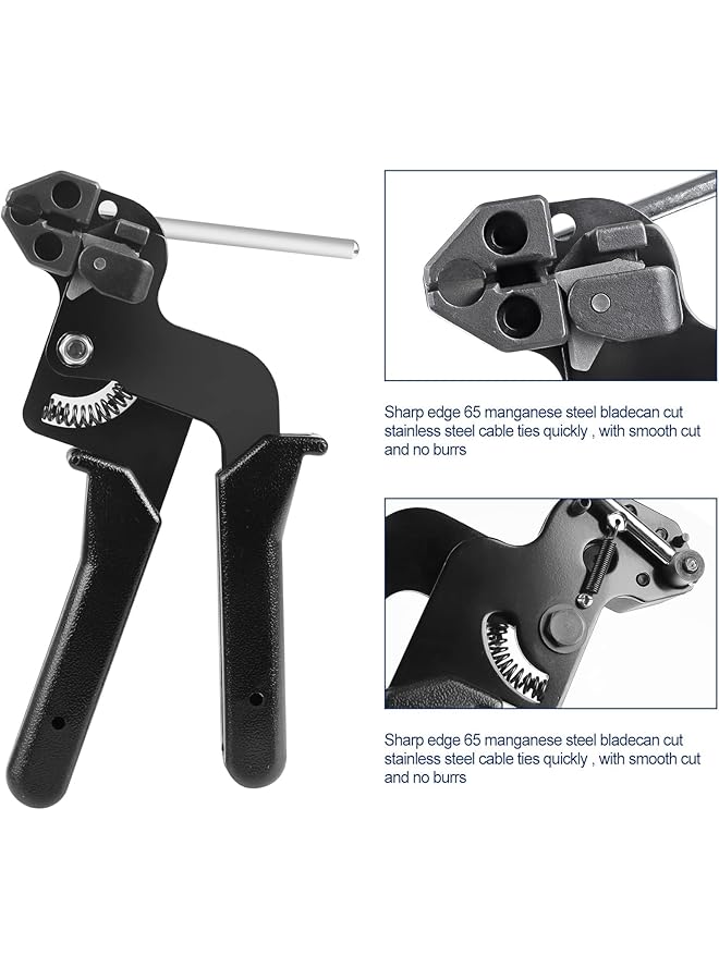 erorex Stainless Steel Cable Tie Gun Adjustable Cable Tie Gun With 100 Pcs Stainless Steel Cable Ties For Fastening Cables And Pipes Self Locking Zip Ties Kit Metal Zip Tie Tool Kit - Image 4
