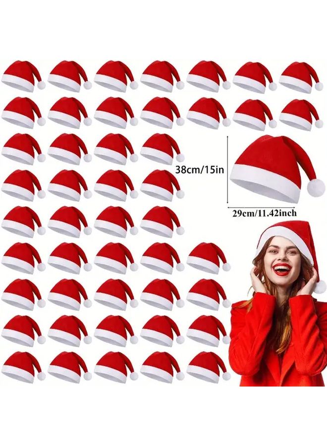 Red And White Adult Santa Hat 10pcs Bulk Christmas Party Hats Machine Washable - Image 4