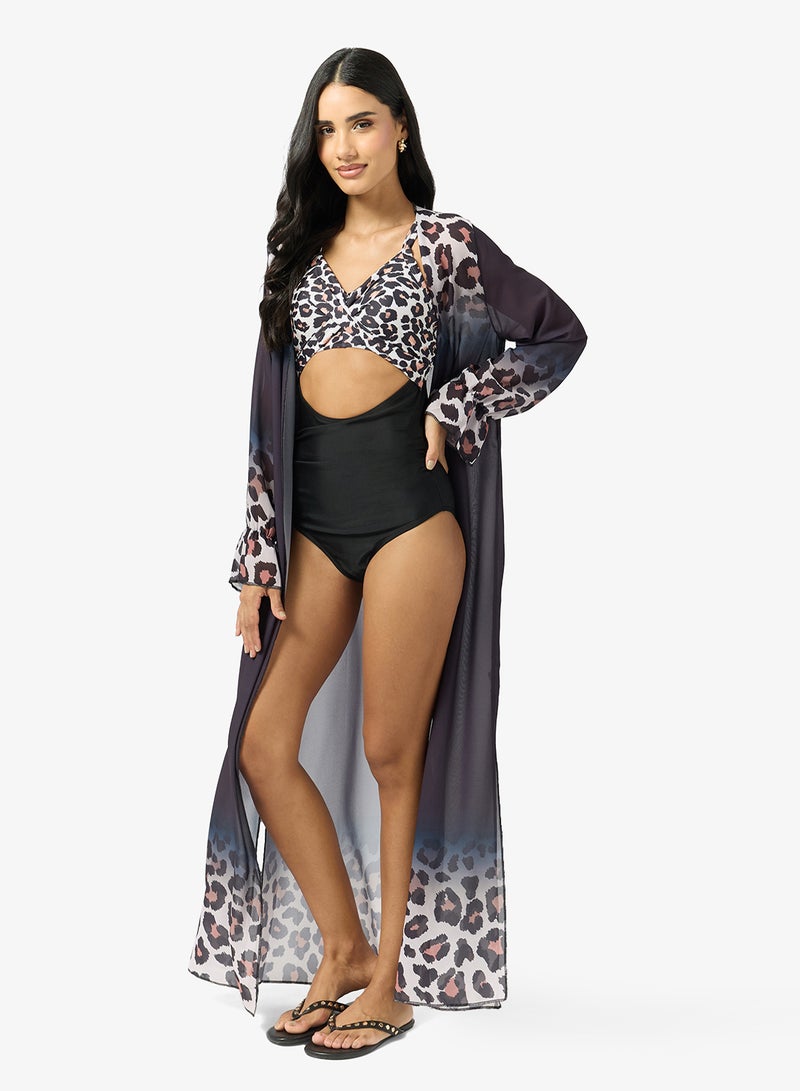 ELLA بدلة سباحة بنقشة حيوانات مع فتحة - Image 4