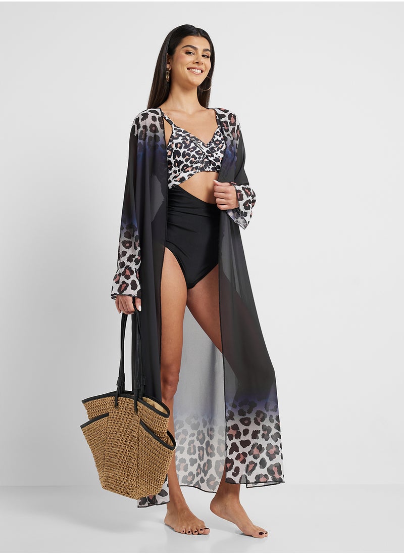 ELLA Animal Print Swimsuit With Cutout  - Image 1