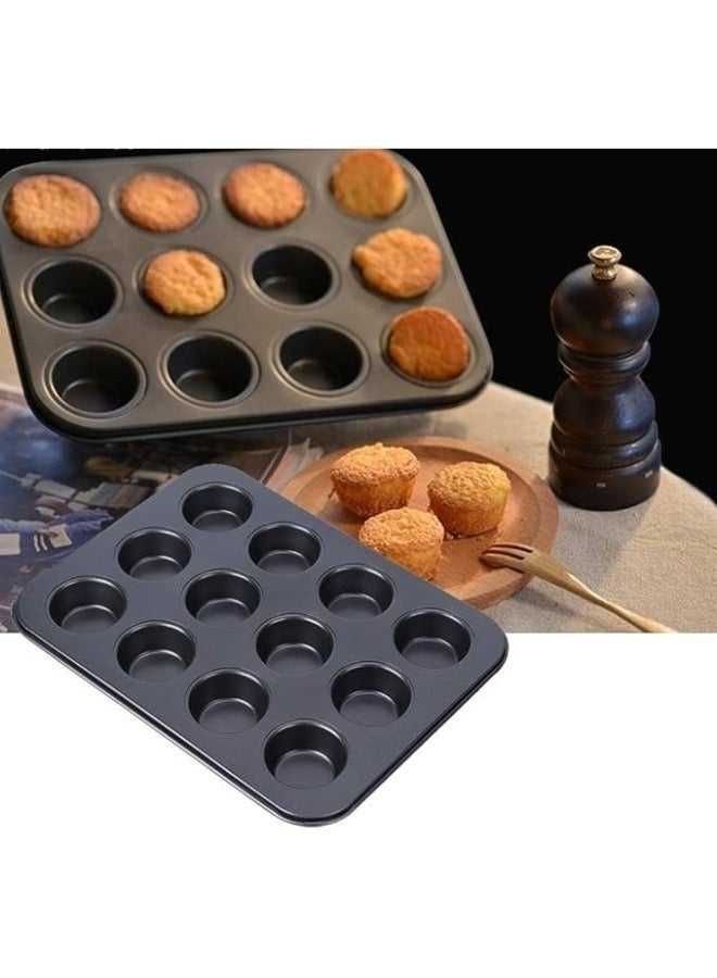 Set of 2 Cupcake Baking Trays (12 Cups Each) with 200 Cupcake Paper Liners – Non-Stick Metal Muffin Pans for Baking Cupcakes, Muffins, and Desserts – Durable, Easy-to-Clean Bakeware Set - Image 5