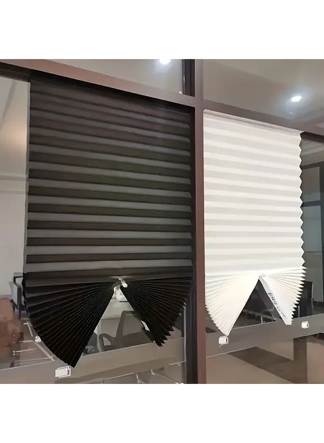 Blackout Pleated Curtain S Size 23.62x59.06 Inch Cordless Portable Room Darkening Window Treatment - Image 2