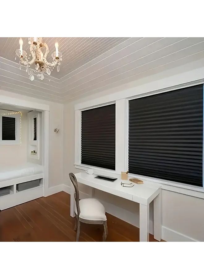 Blackout Pleated Curtain S Size 23.62x59.06 Inch Cordless Portable Room Darkening Window Treatment - Image 4