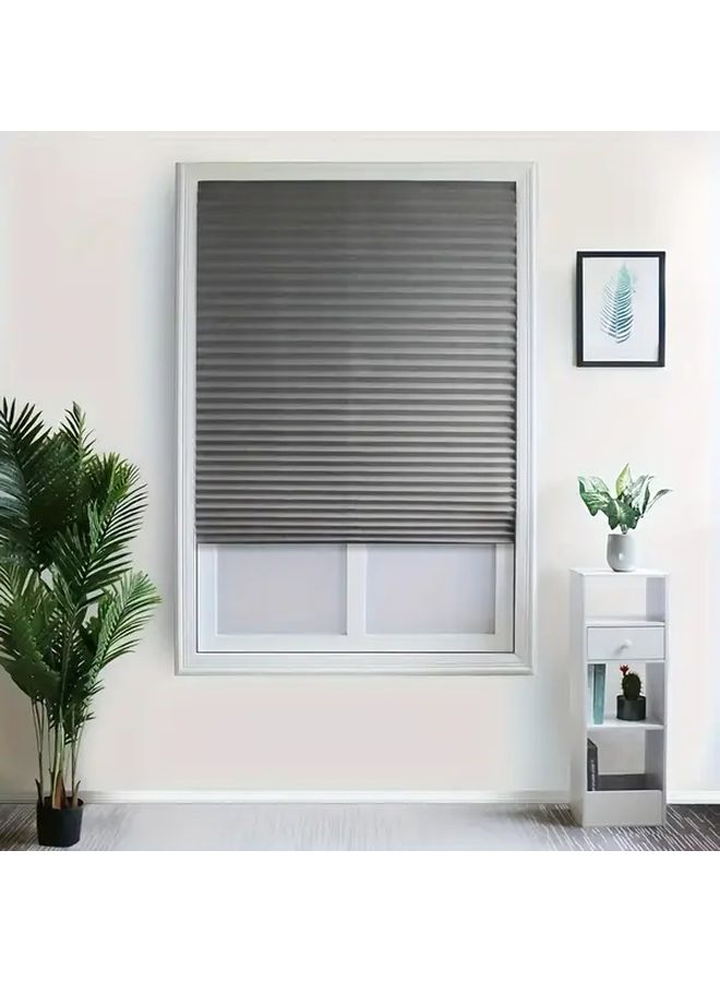 Blackout Pleated Curtain S Size 23.62x59.06 Inch Cordless Portable Room Darkening Window Treatment - Image 1