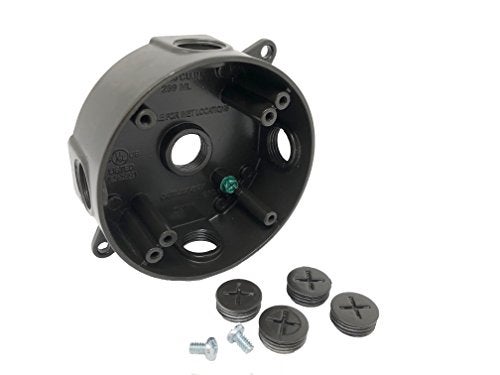 Sealproof 5 Hole 1/2-Inch Holes Weatherproof Round Electrical Outlet Box with 5 Outlet Holes, 1/2" Dia, UL Listed, Bronze - Image 2