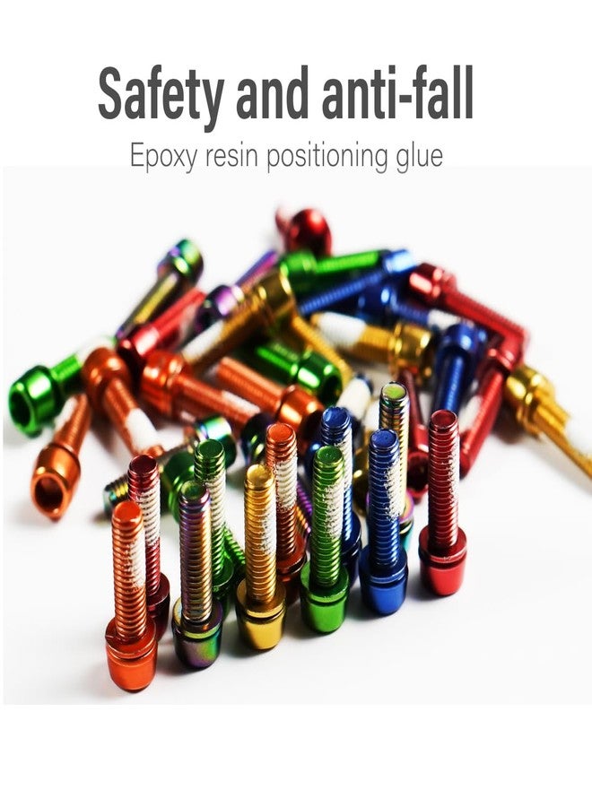 CNC Bike Stem Bolts，Stem Bolts for BMX/MTB/Road Bike with Washers,Rainbow - Image 3
