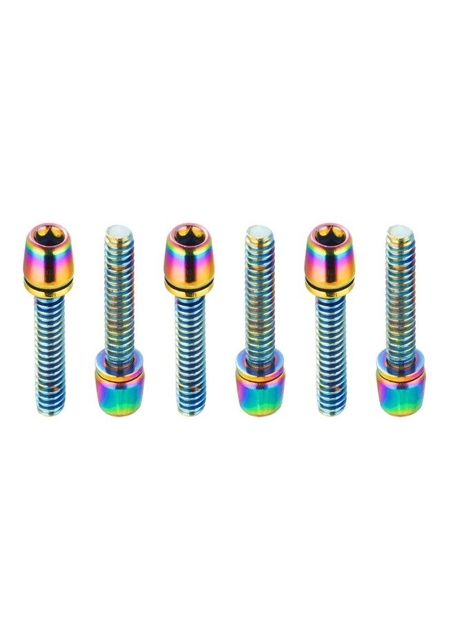 CNC Bike Stem Bolts，Stem Bolts for BMX/MTB/Road Bike with Washers,Rainbow - Image 1