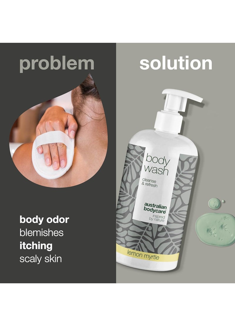 أستراليان بودي كير جل الاستحمام بالليمون مع 4 تيربينول معروف من زيت شجرة الشاي يساعد غسول الجسم على التخلص من البثور والقدم الرياضي والسعفة وحب الشباب ورائحة الجسم والقدمين الكريهة - Image 3