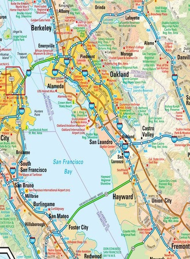 Globe Turner San Francisco, California Wall Map, Small - 11.25" x 14.5" Paper - Image 2