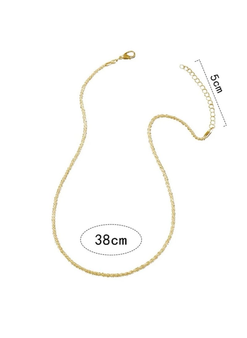 Casual collection Elegant Gold Plated Sparkling Necklace For Women - Image 5