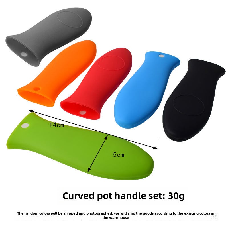 Large Honeycomb Silicone Pot Handle Cover Heat-Resistant Anti-Slip Grip Curved pot handle cover Curved pot handle cover