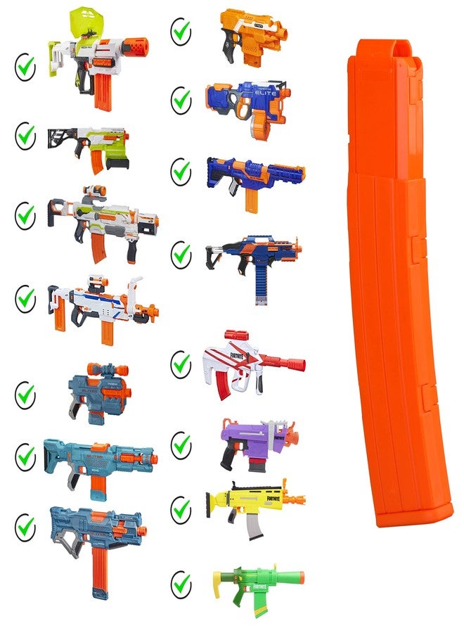 WORKER مشبك مخزن رصاص بديل من نوع الموزة من WORKER، يتسع لـ 22 سهمًا، مناسب للعبة Nerf N-Strike Elite (برتقالي) - Image 3