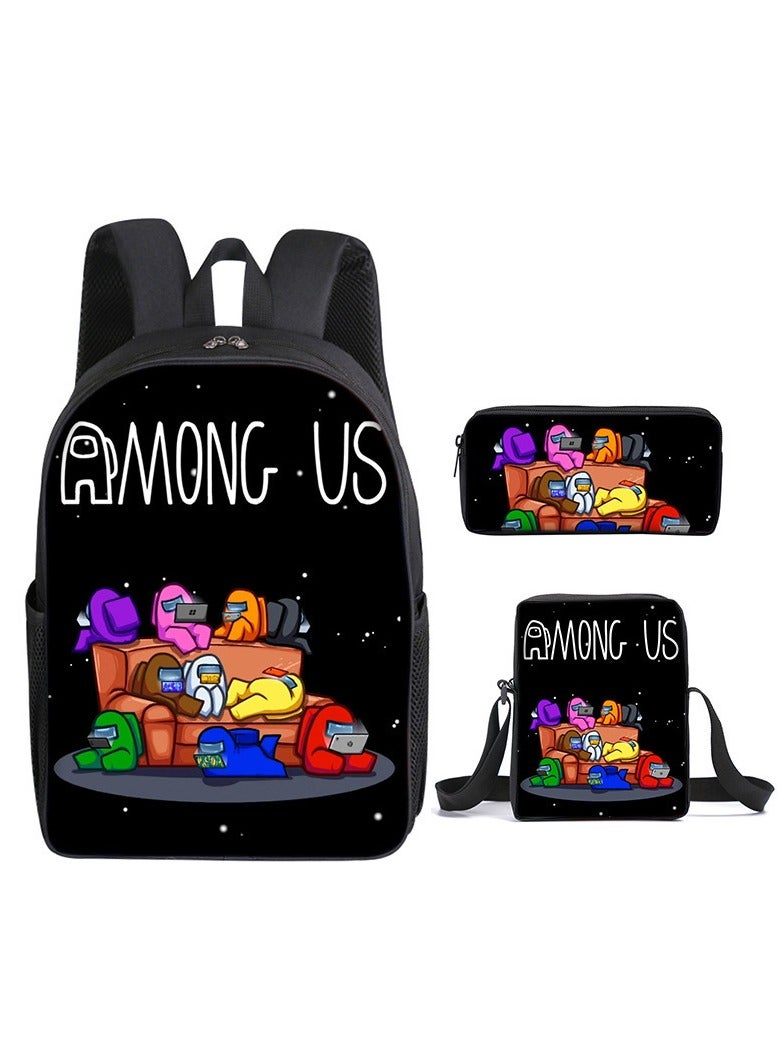 Among Us Backpack For Primary And Secondary School Students Three-Piece Set 29*16*42cm