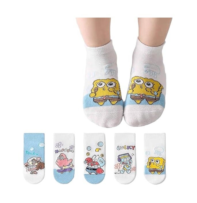 "SMARTEDGE cartoon print socks for children, one size (4-6), 6 pairs, assorted colors,