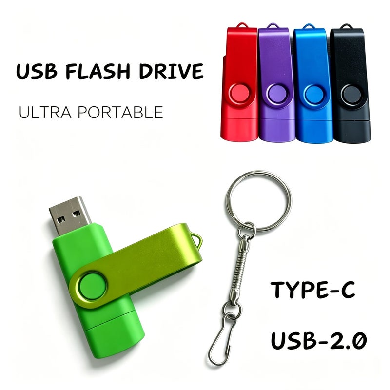 2in1 PURPLE OTG Pendrive USB Stick Photo Backup Flash Drive USB 2.0 Type C Interface 16 GB للكمبيوتر والهاتف الذكي والتابلت - Image 2