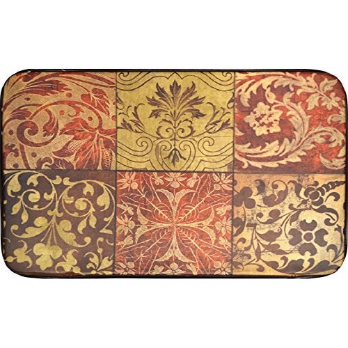 JV TEXTILES Anti Fatigue Cushioned Comfort Mat Ergonomically Durable Supportive Padded Thick and Washable StainResistant Kitchen Garage Office Standing Desk Mats Red Mosaic
