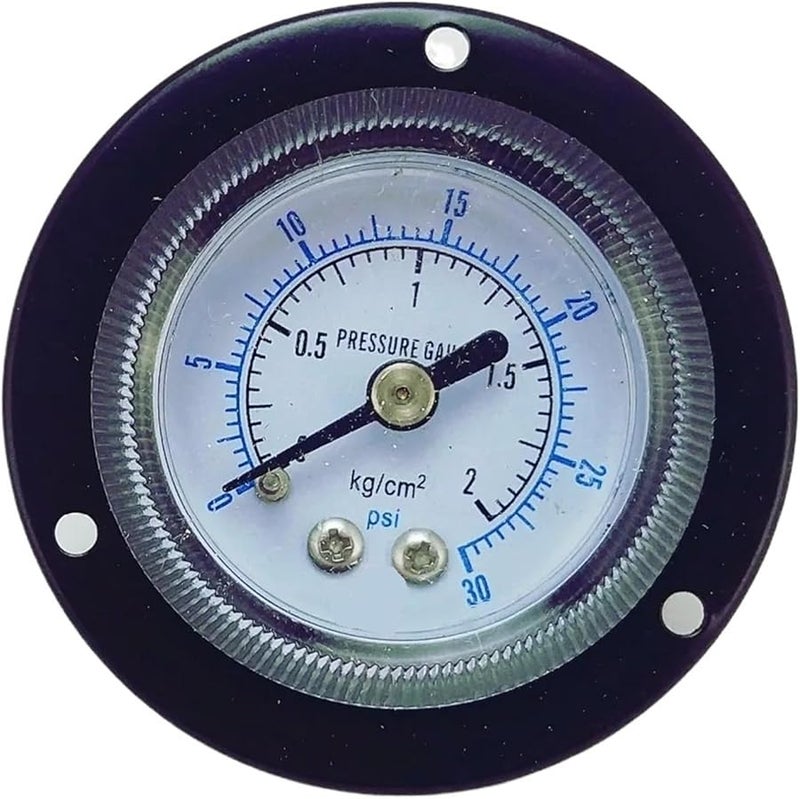Y40 ZT 40mm Dry Panel Pressure Gauge Manometer 25KG Black PT1 8 Back Thread Front Flange - Image 1