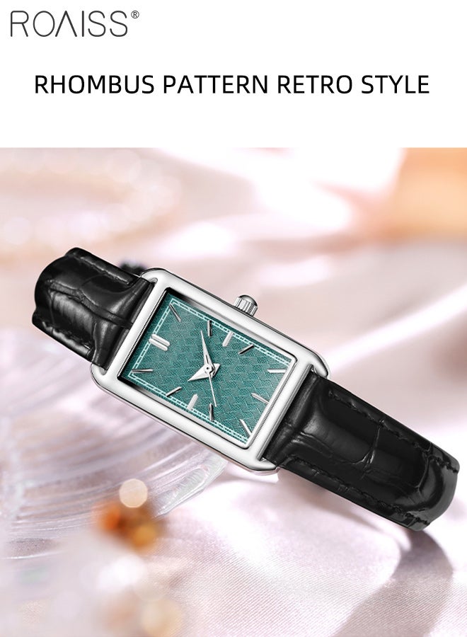 رويس ساعة كوارتز أنيقة للنساء، شاشة عرض تناظرية، قرص مستطيل، ساعة يد بسيطة وأنيقة مقاومة للماء حتى عمق 30 مترًا كهدية للسيدات - Image 4