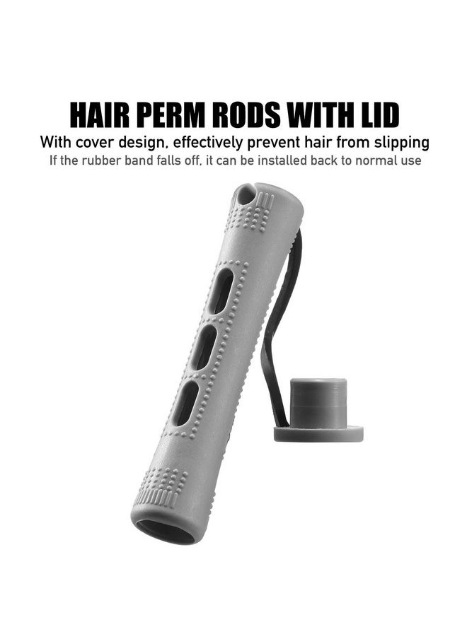 WILLBOND - WILLBOND 60 Pcs Perm Rods Natural Long Short Hair Perm Rods with Elastic Rubber Band Non Slip Plastic Perming Cold Wave Rod Kit for Women Hairdressing Styling Tool(0.59 Inch,Gray) - Image 1