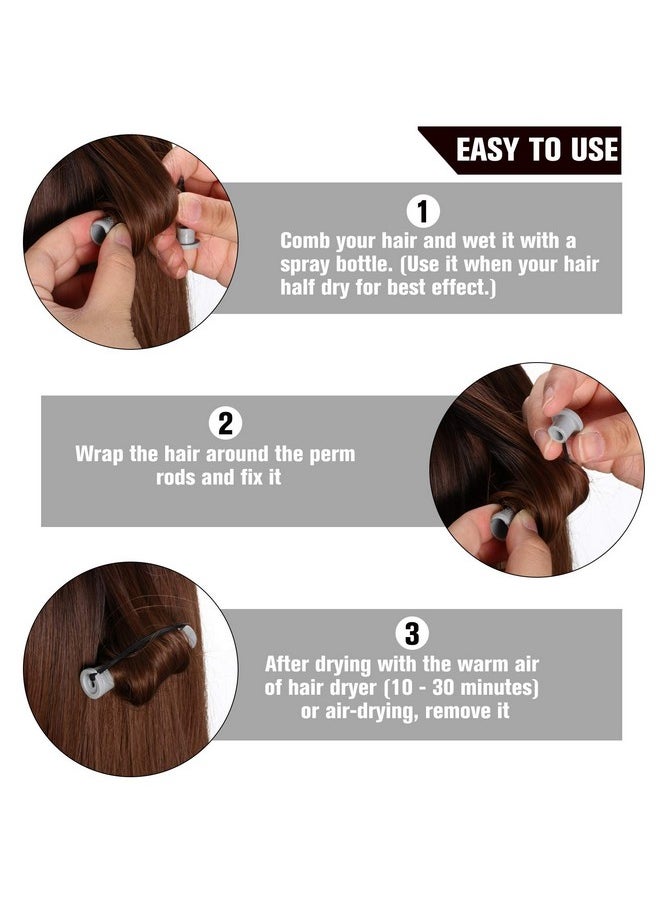 WILLBOND - WILLBOND 60 Pcs Perm Rods Natural Long Short Hair Perm Rods with Elastic Rubber Band Non Slip Plastic Perming Cold Wave Rod Kit for Women Hairdressing Styling Tool(0.59 Inch,Gray) - Image 1