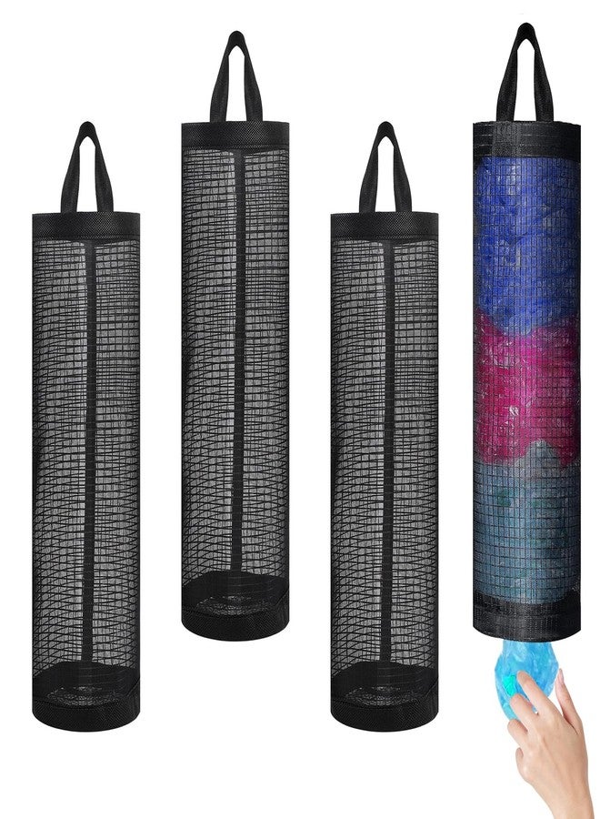 OWMOSYX 4 Pcs Plastic Bag Holder for Grocery Bags, Hanging Storage Bags Plastic Mesh Bags Dispenser Organizer Trash Bags Grocery Shopping Bag Holder for Home And Kitchen - Image 1