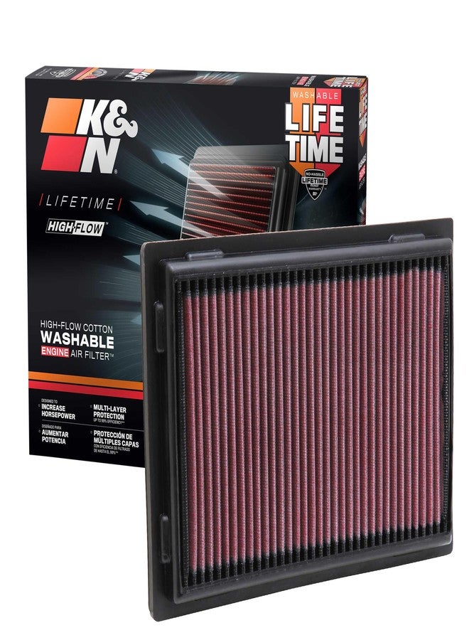 K&N High-Flow Original Lifetime Engine Air Filter: Increase Power: Premium, Washable: Compatible with 2006-2018 Lexus/Toyota: ES300h, HS250h, LS460, LS600h, Avalon, Camry, Rav 4, 33-2381 - Image 1