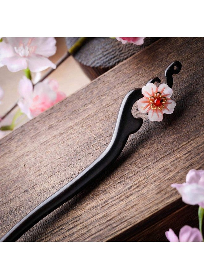 TOP SEWING Women Girl's Hair Stick Wooden Handmade Hair Accessories,Chinese Retro Hairpins Flower Decor Model B - Image 2