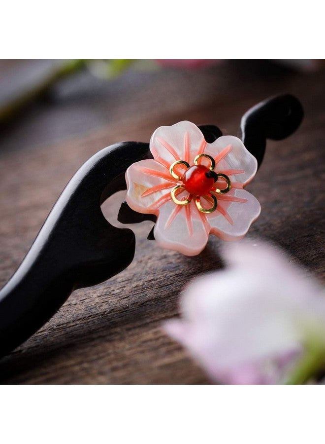 TOP SEWING Women Girl's Hair Stick Wooden Handmade Hair Accessories,Chinese Retro Hairpins Flower Decor Model B - Image 3