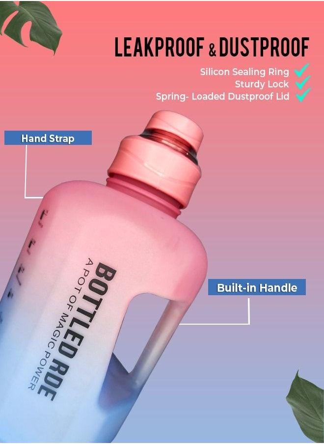 Generic - Big Water Bottle 2.2 Litre with Handle Leak Proof BPA Free Large Capacity Daily Drinks Jug for Men Women Fitness Sport Gym- ideal for Gym, Home, office, School, SOLID COLORS - Image 1