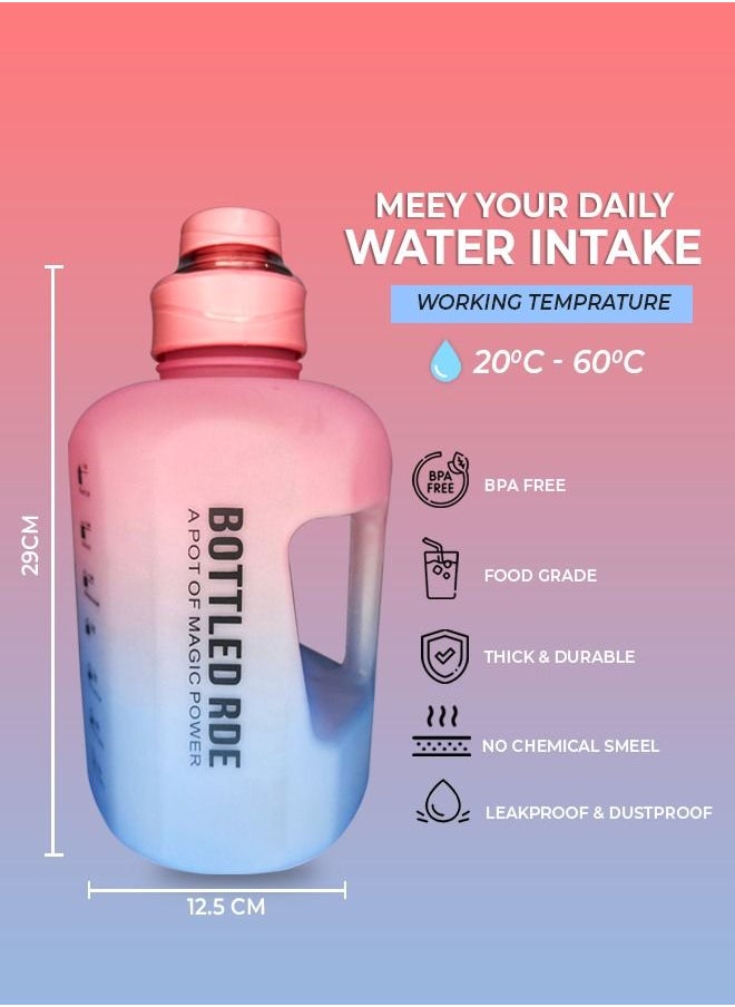 Generic - Big Water Bottle 2.2 Litre with Handle Leak Proof BPA Free Large Capacity Daily Drinks Jug for Men Women Fitness Sport Gym- ideal for Gym, Home, office, School, SOLID COLORS - Image 1