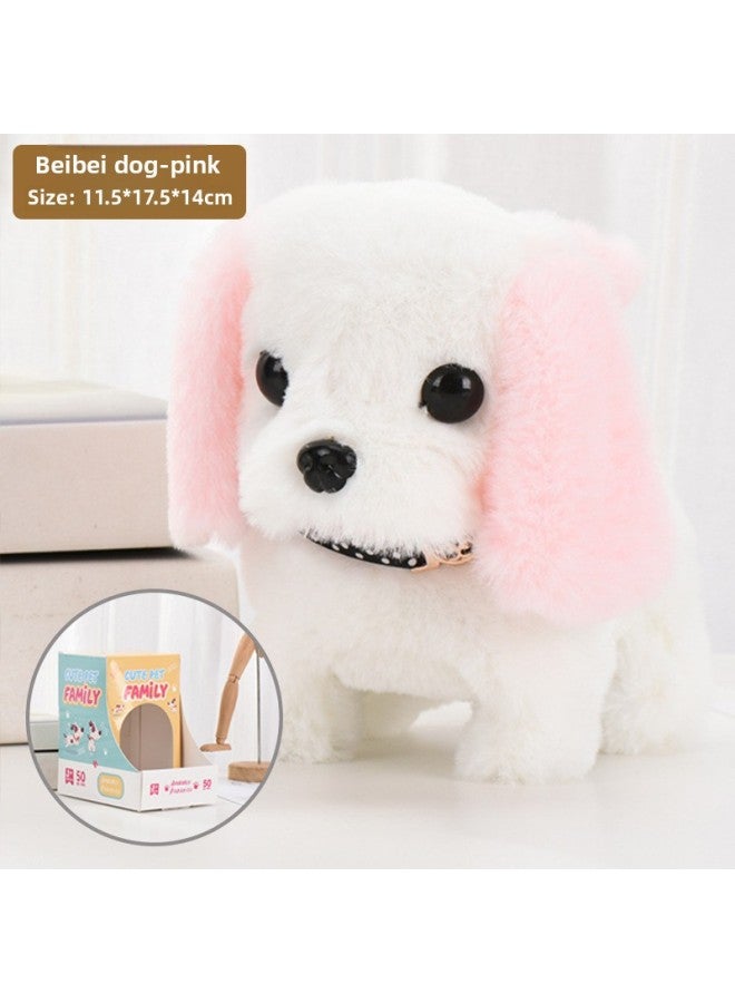 Simulation Puppy Plush Electric Puppy Will Walk Will Call Pet Dog Electronic Dog Girl Children's Day Gift Box-Color:Collar Labrador (powder) Boxed-Specifications:Boy Style Color Box  - Image 4