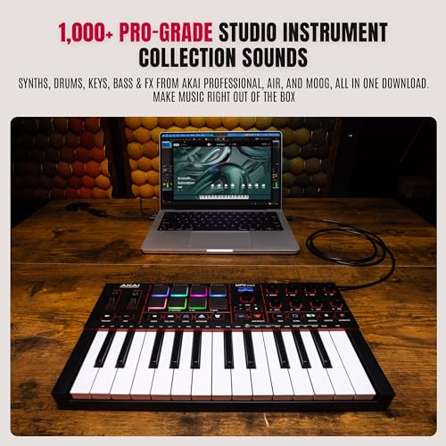 Akai Professional أكاي بروفيشنال MPK Mini IV وحدة تحكم لوحة مفاتيح MIDI عبر USB-C للمبتدئين والمنتجين - أزرار MPC للطبول، مقابض 360°، عجلات النغمة والتعديل، برنامج الإنتاج، حزمة أصوات Native Instruments، أسود - Image 4