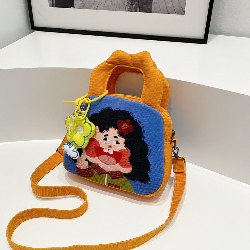 Graffiti Girl'S Handbag Cute Girl Style Soft Canvas Bag Travel Portable Bag Children'S Bag Generation Women'S Bag - Image 3