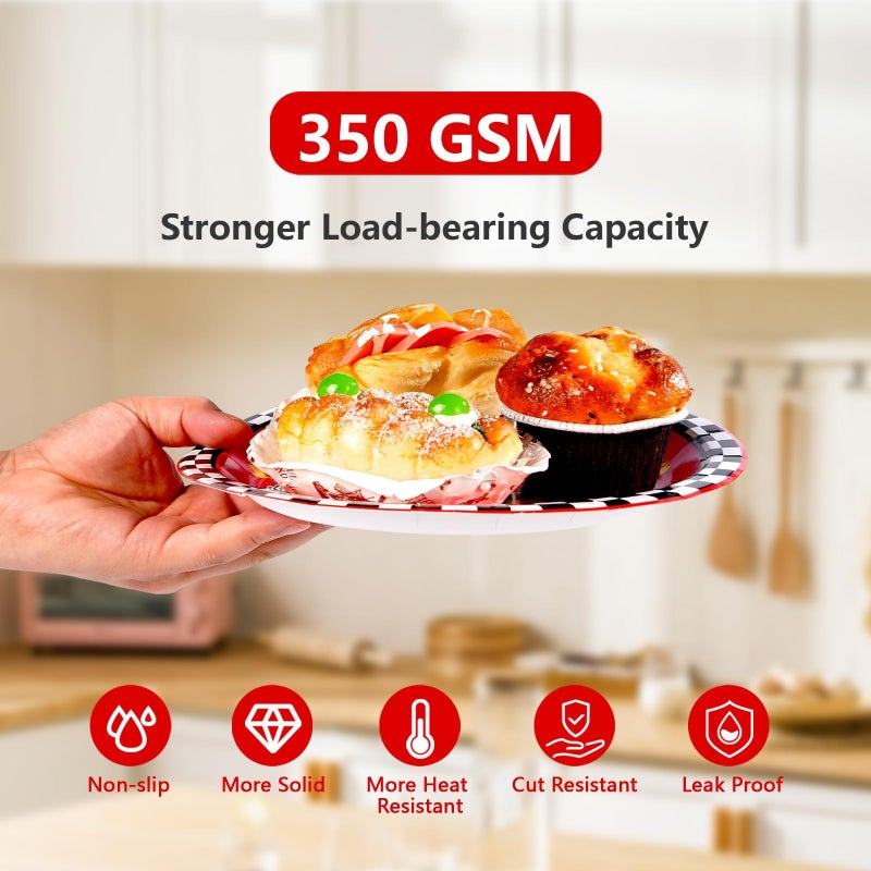 Grencian 96Pcs Red Race Car 3rd Birthday Party Decorations Supplies Hot Car Plates and Napkins Racing Themed Disposable Tableware Set for 3 years old Boys Transportation Birthday Party Serve 24 - Image 5