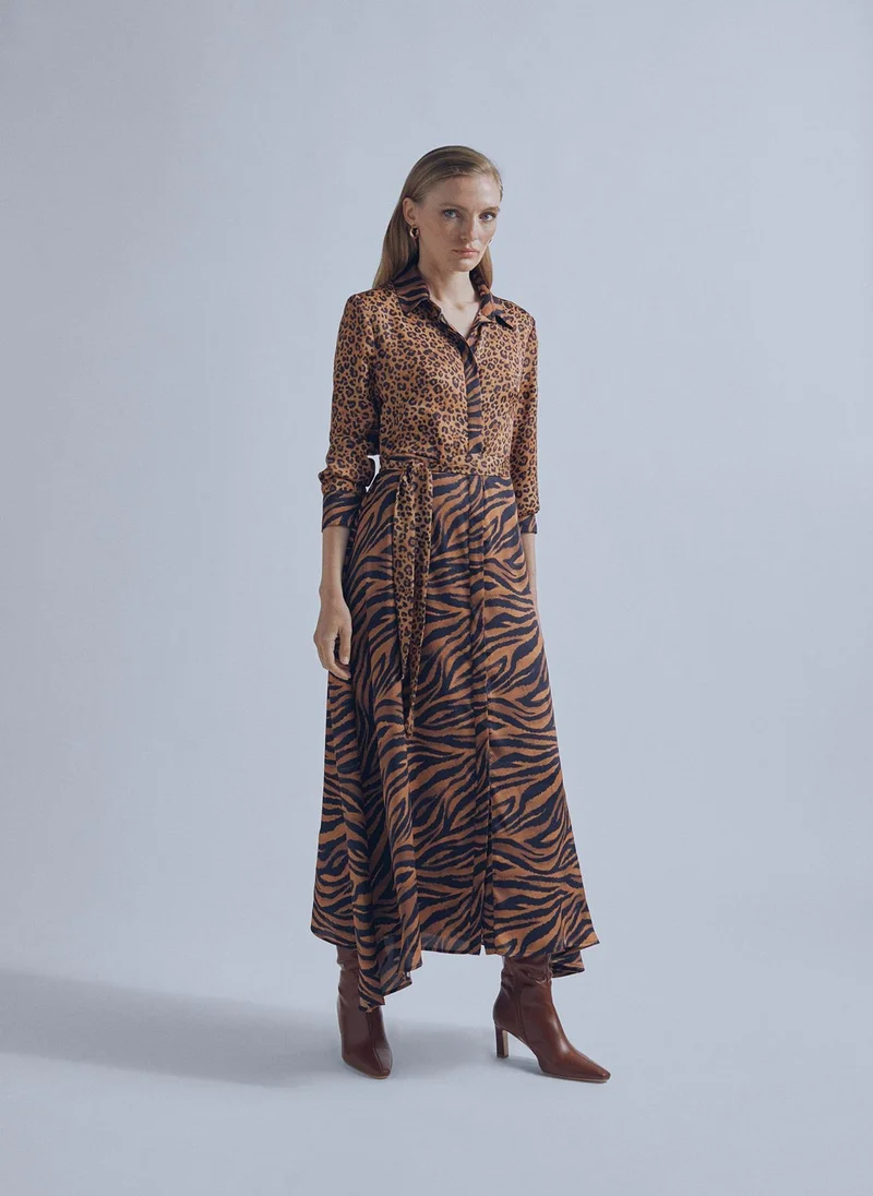 Lola Casademunt Contrast animal print dress