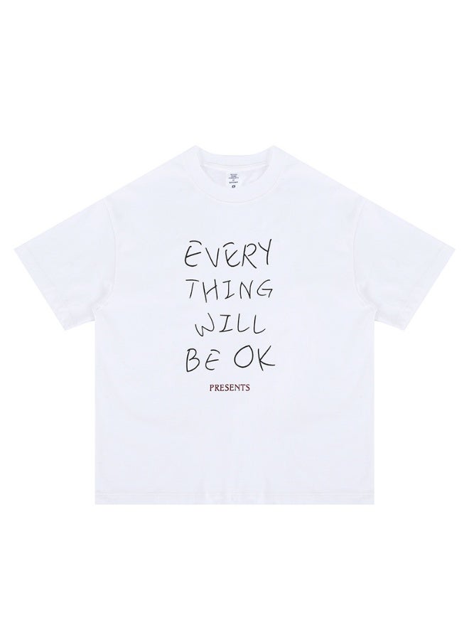 Creative Letters Simple And Versatile Casual Short-sleeved T-shirt - Image 1