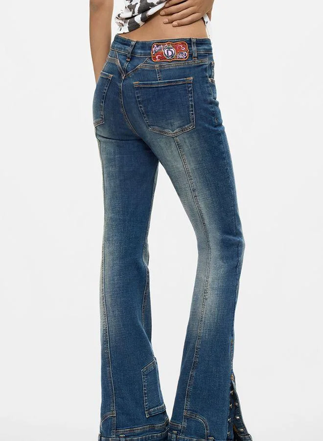 Desigual Blue Flare jeans for Women | Best Price UAE