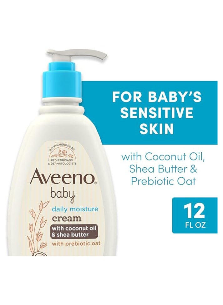 Aveeno Baby Aveeno Baby Daily Moisture Cream with Coconut Oil & Shea Butter, Moisturizes Sensitive Skin for 24 Hours, Gentle Coconut Scent, 12 fl. oz(354ml)  - Image 2