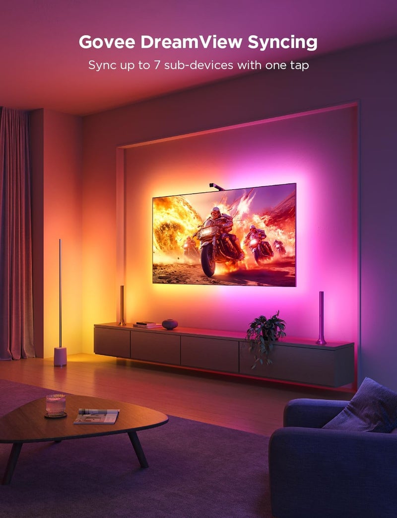 Govee TV Backlight 3 Lite with Fish-eye Correction Function Sync to 55-65 Inch TVs, 3.6m RGBICW Wi-Fi TV LED Backlight with Camera, 4 colours in 1 Lamp Bead, Voice and APP Control, Adapter - Image 5