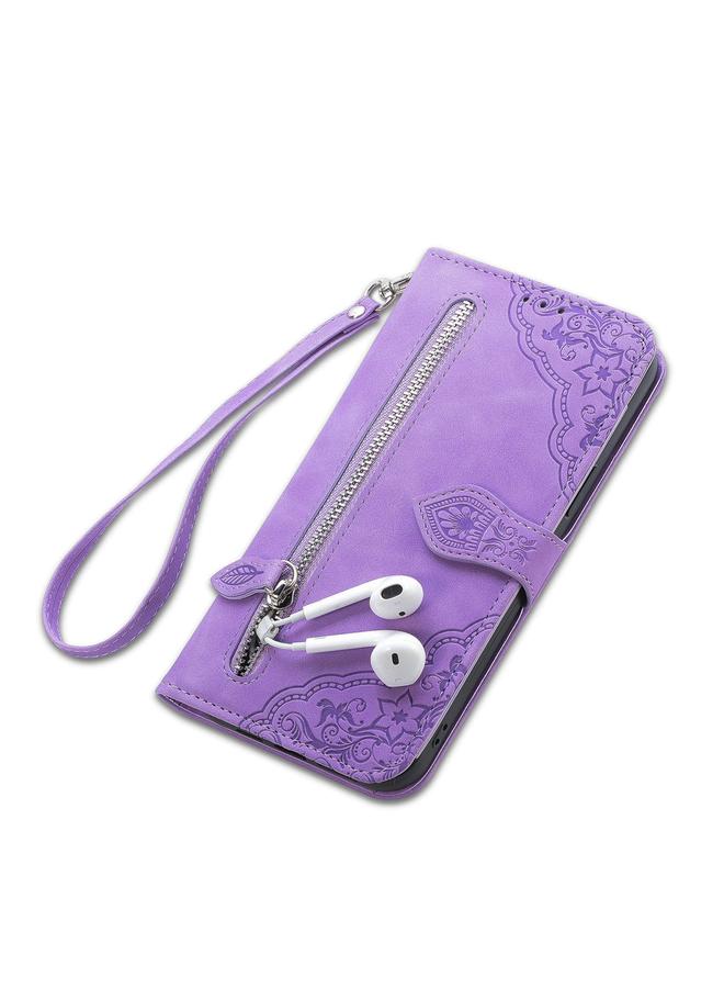 اس-توب جراب لهاتف iPhone SE 2022 / SE 2020 / 8 / 7، جراب هاتف جلدي مقاوم للصدمات مزخرف بزهرة - Image 5