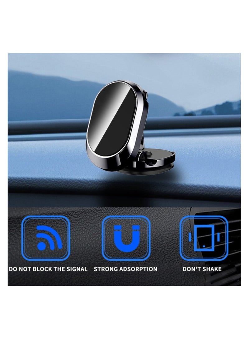 بلو أوشن حامل هاتف مغناطيسي للسيارة بلو أوشن قابل للطي ولوحة القيادة وحامل مغناطيسي للسيارة قابل للدوران 360 قابل للتعديل وحامل مغناطيسي للسيارة من الألومنيوم مثالي للمطبخ وأي مكان - أسود - Image 5