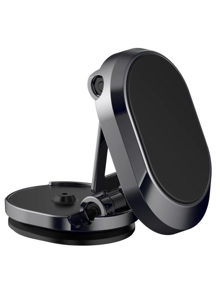 بلو أوشن حامل هاتف مغناطيسي للسيارة بلو أوشن قابل للطي ولوحة القيادة وحامل مغناطيسي للسيارة قابل للدوران 360 قابل للتعديل وحامل مغناطيسي للسيارة من الألومنيوم مثالي للمطبخ وأي مكان - أسود - Image 1