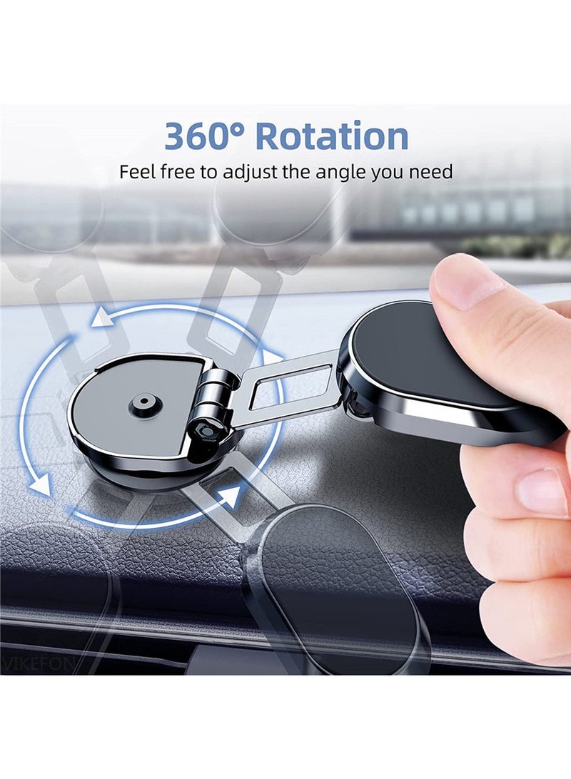 بلو أوشن حامل هاتف مغناطيسي للسيارة بلو أوشن قابل للطي ولوحة القيادة وحامل مغناطيسي للسيارة قابل للدوران 360 قابل للتعديل وحامل مغناطيسي للسيارة من الألومنيوم مثالي للمطبخ وأي مكان - أسود - Image 2