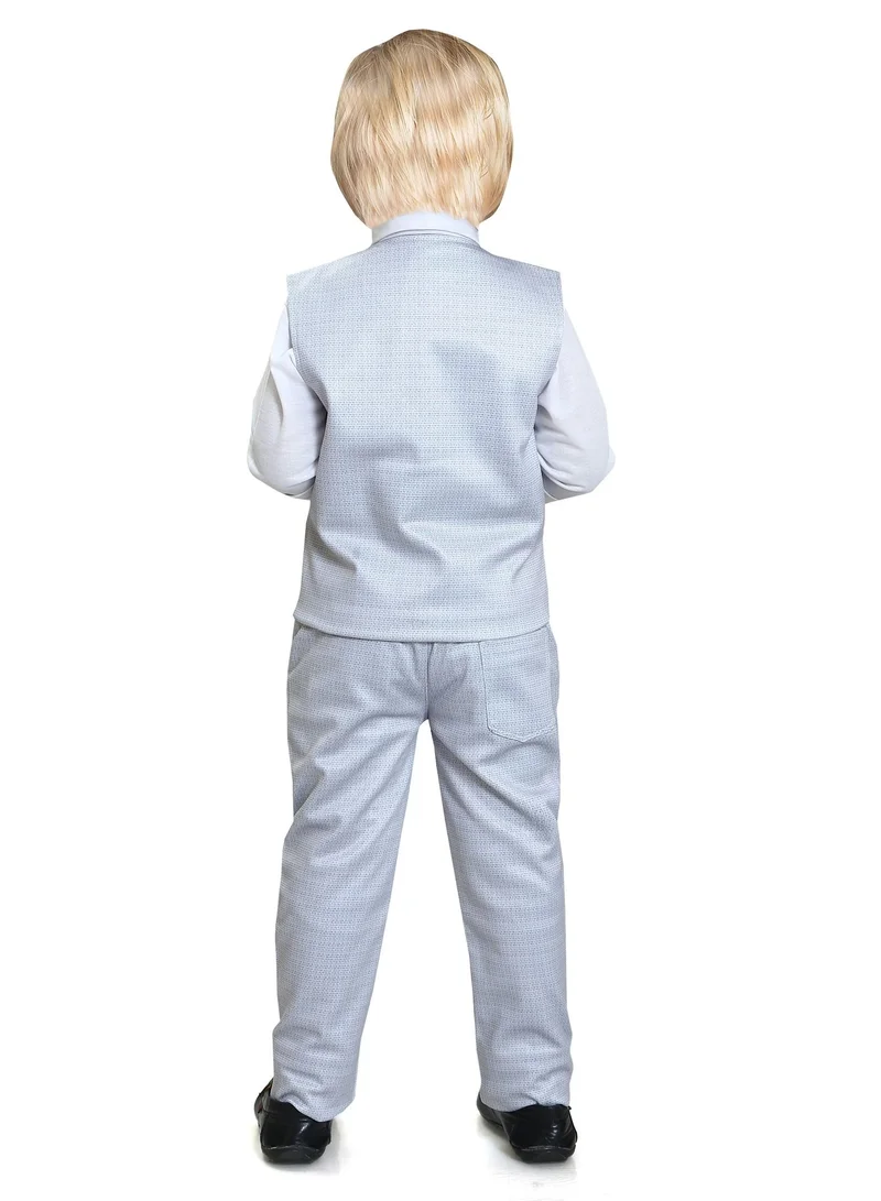 babyqlo Formal Suits long sleeve solid pattern shirt waistcoat pant with bow tie 4 pieces child tuxedos outfits